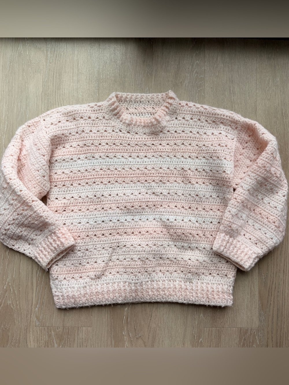 Hand crocheted striped sweater